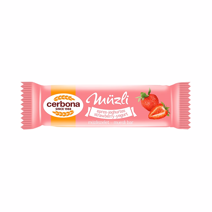 Müzliszelet CERBONA eper ízű joghurtos bevonóval 20 g