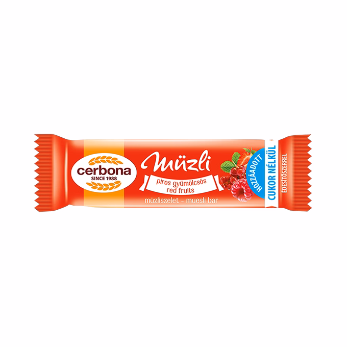 Müzliszelet CERBONA piros gyümölcsös 20 g