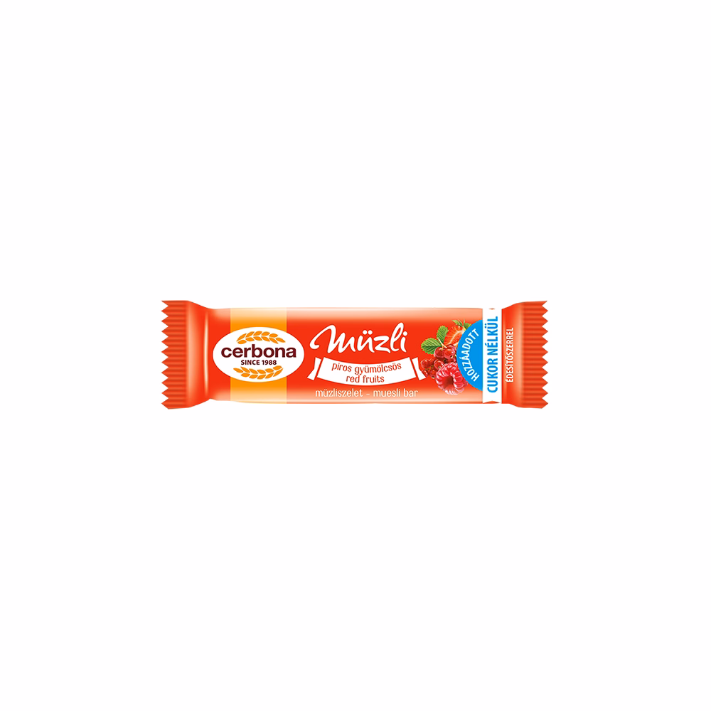 Müzliszelet CERBONA piros gyümölcsös 20 g
