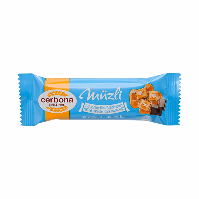Müzliszelet CERBONA sós karamellás-étcsokoládés 20 g