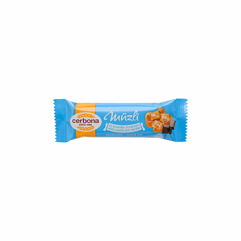 Müzliszelet CERBONA sós karamellás-étcsokoládés 20 g