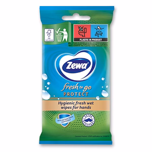 Nedves kéztörlő ZEWA Protect 10 darabos