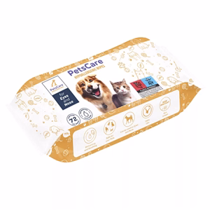 Nedves törlőkendő PETS CARE Kisállat szem- és orrápoló 72 db