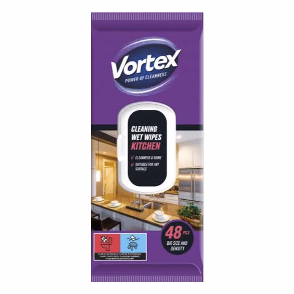 Nedves törlőkendő VORTEX konyhai 48 darabos