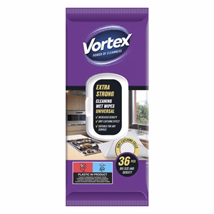 Nedves törlőkendő VORTEX univerzális extra erős 36 darabos
