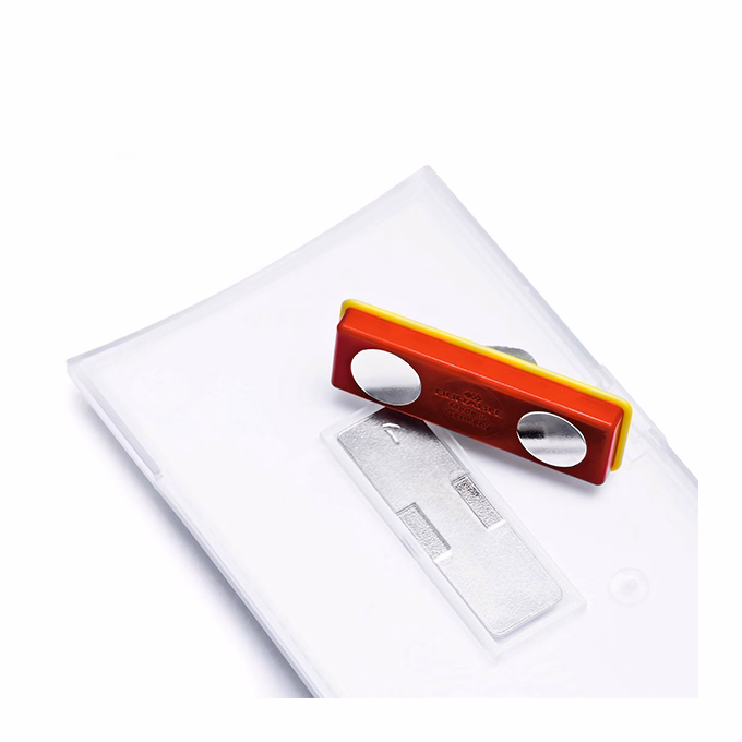 Névjegykitűző DURABLE Click Fold 54x90 mm mágneses elfordulásmentes átlátszó