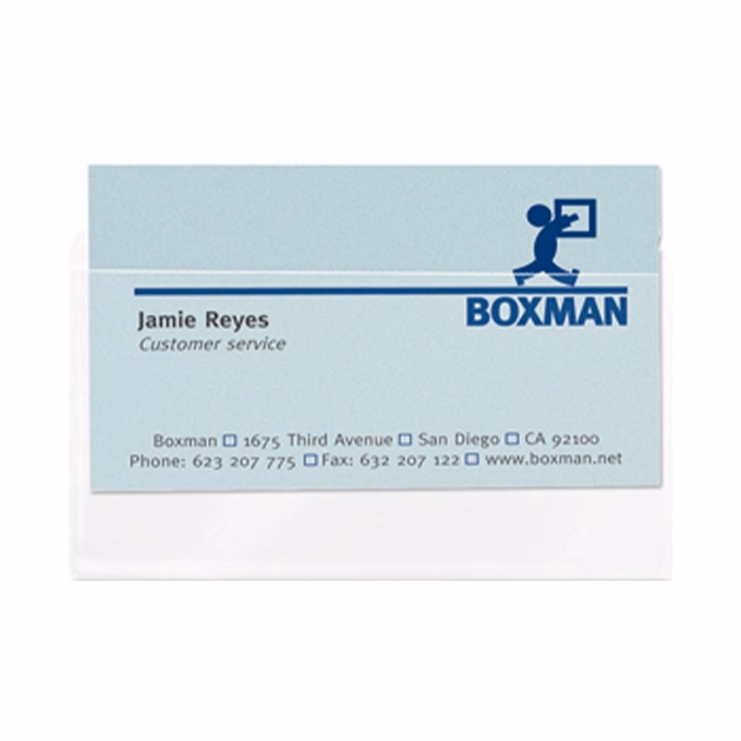 Névjegytartó tok DJOIS öntapadós 95x60 mm felül nyitott 10 darabos