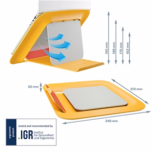 Notebook állvány LEITZ Ergo Cosy 13"-17" lmeleg sárga