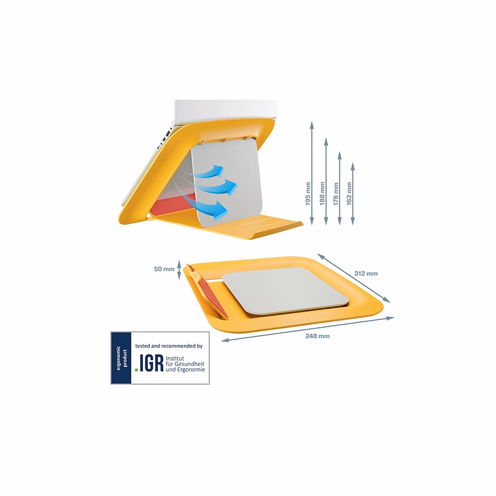 Notebook állvány LEITZ Ergo Cosy 13"-17" lmeleg sárga