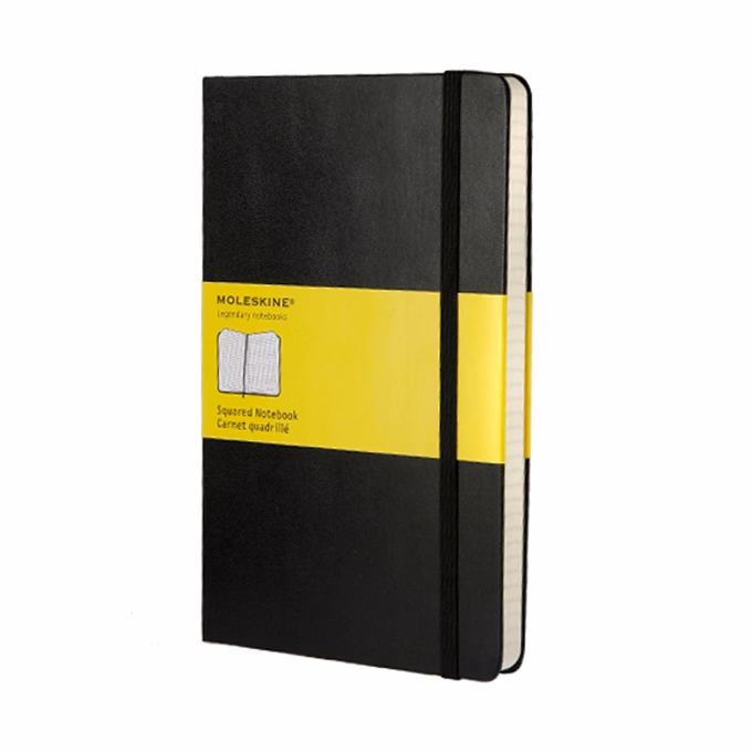 Jegyzetfüzet kockás MOLESKINE QP061 "L" keményfedeles fekete