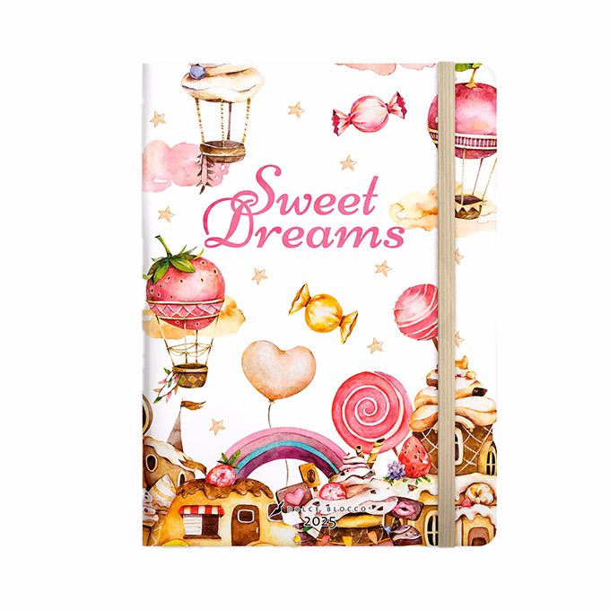 Jegyzetfüzet ponthálós DOLCE BLOCCO Secret Journal A/5 176 oldalas Sweet Dreams keménytáblás gumis