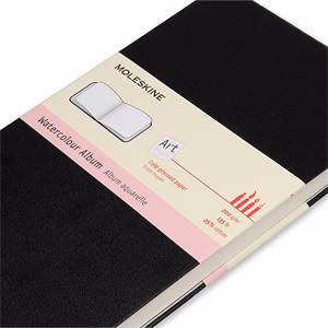 Jegyzetfüzet sima MOLESKINE ARTMM804 "L" fekvő keményfedeles watercolour fekete