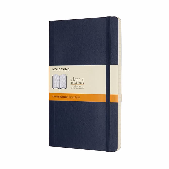 Jegyzetfüzet vonalas MOLESKINE QP616B20 "L" puhafedeles zafirkék