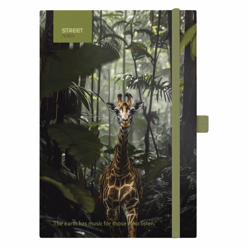 Jegyzetfüzet vonalas STREET Animals Edition Giraffe A/5 96 lapos gumis keményfedelű