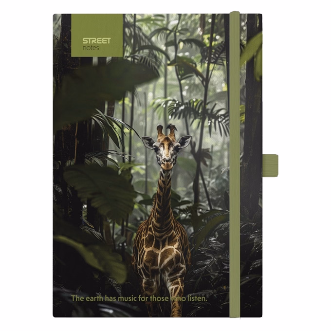 Jegyzetfüzet vonalas STREET Animals Edition Giraffe A/5 96 lapos gumis keményfedelű