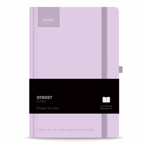 Notesz vonalas STREET Casual A/5 96 lapos gumis keményfedelű pasztell lila