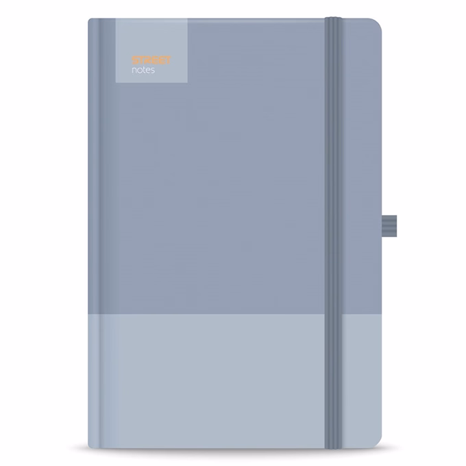 Notesz vonalas STREET Casual A/6 96 lapos gumis keményfedelű kék