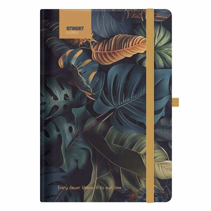 Notesz vonalas STREET Flowers Garden B/5 96 lapos gumis keményfedelű