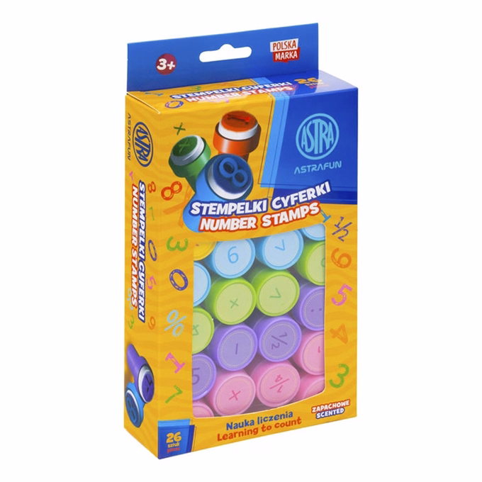 Nyomda ASTRA FUN önfestékező számok és matematikai jelek illatos festékkel 26 darabos
