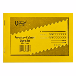 Nyomtatvány anyagbevételezési bizonylat VECTRALINE A/5 fekvő 25x4 lapos 8 tételes