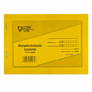 Nyomtatvány anyagkivételezési bizonylat VECTRALINE A/5 fekvő 25x4 lapos 8 tételes