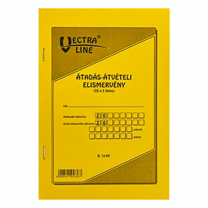 Nyomtatvány átadás - átvételi elismervény VECTRALINE A/5 álló 25x3 lapos