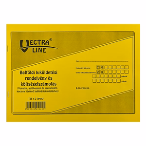 Nyomtatvány belföldi kiküldetési rendelvény és költségelszámolás VECTRALINE A/4 fekvő  25x2 lapos