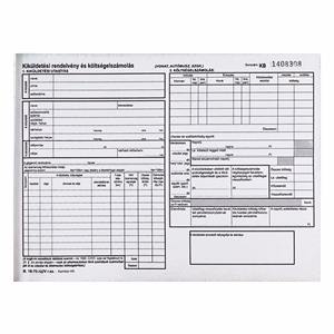 Nyomtatvány belföldi kiküldetési rendelvény és költségelszámolás VECTRALINE A/4 fekvő  25x2 lapos