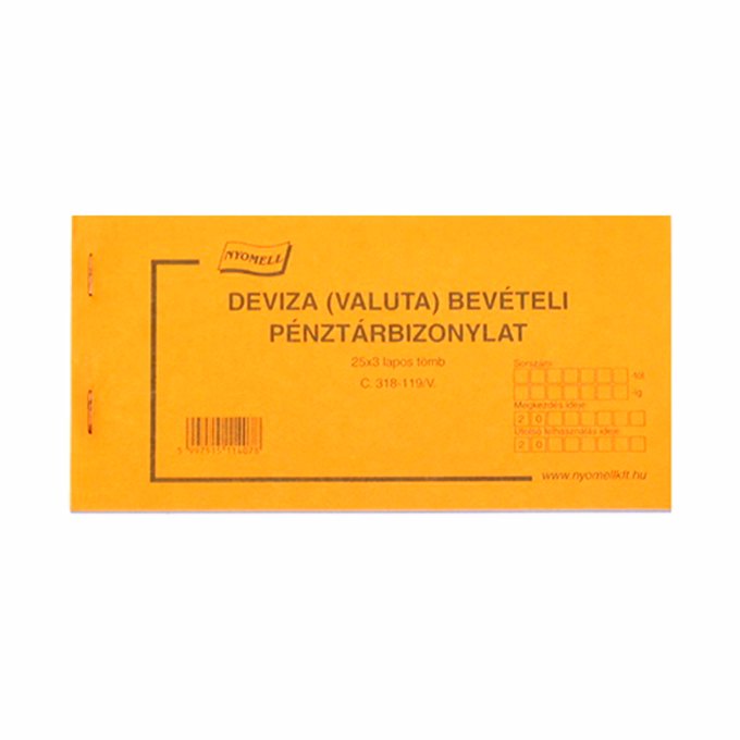 Nyomtatvány deviza bevételi pénztárbizonylat Nyomtatvány deviza bevételi pénztárbizonylat