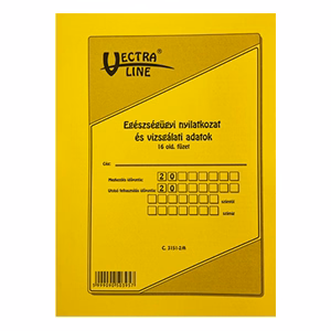 Nyomtatvány egészségügyi nyilatkozat és vizsgálati adatok VECTRALINE B/5 álló 16 lapos Nyomtatvány egészségügyi nyilatkozat és vizsgálati adatok VECTRALINE B/5 álló 16 lapos