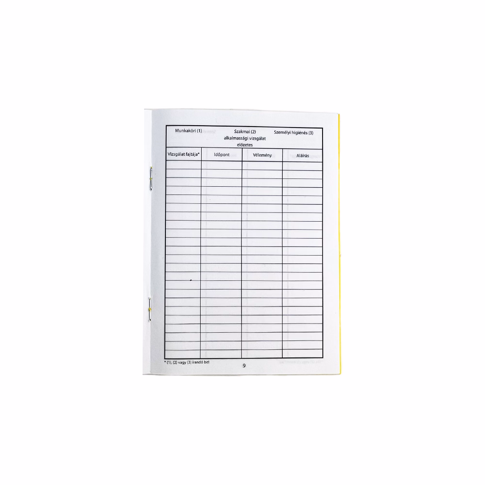 Nyomtatvány egészségügyi nyilatkozat és vizsgálati adatok VECTRALINE B/5 álló 16 lapos Nyomtatvány egészségügyi nyilatkozat és vizsgálati adatok VECTRALINE B/5 álló 16 lapos