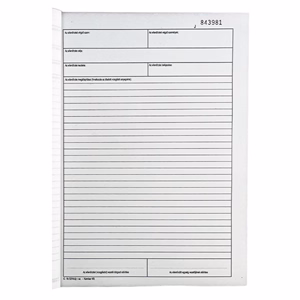 Nyomtatvány ellenőrzési napló VECTRALINE A/4 álló 25x3 lapos