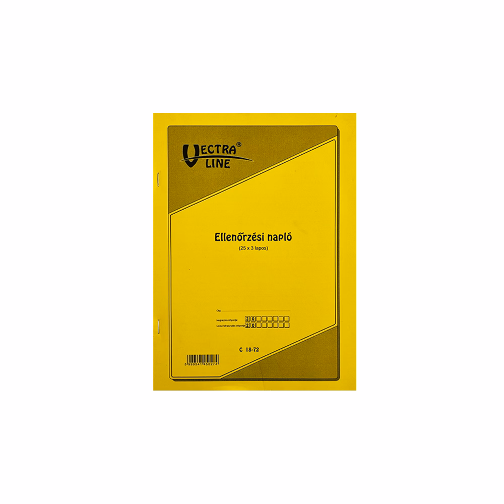Nyomtatvány ellenőrzési napló VECTRALINE A/4 álló 25x3 lapos