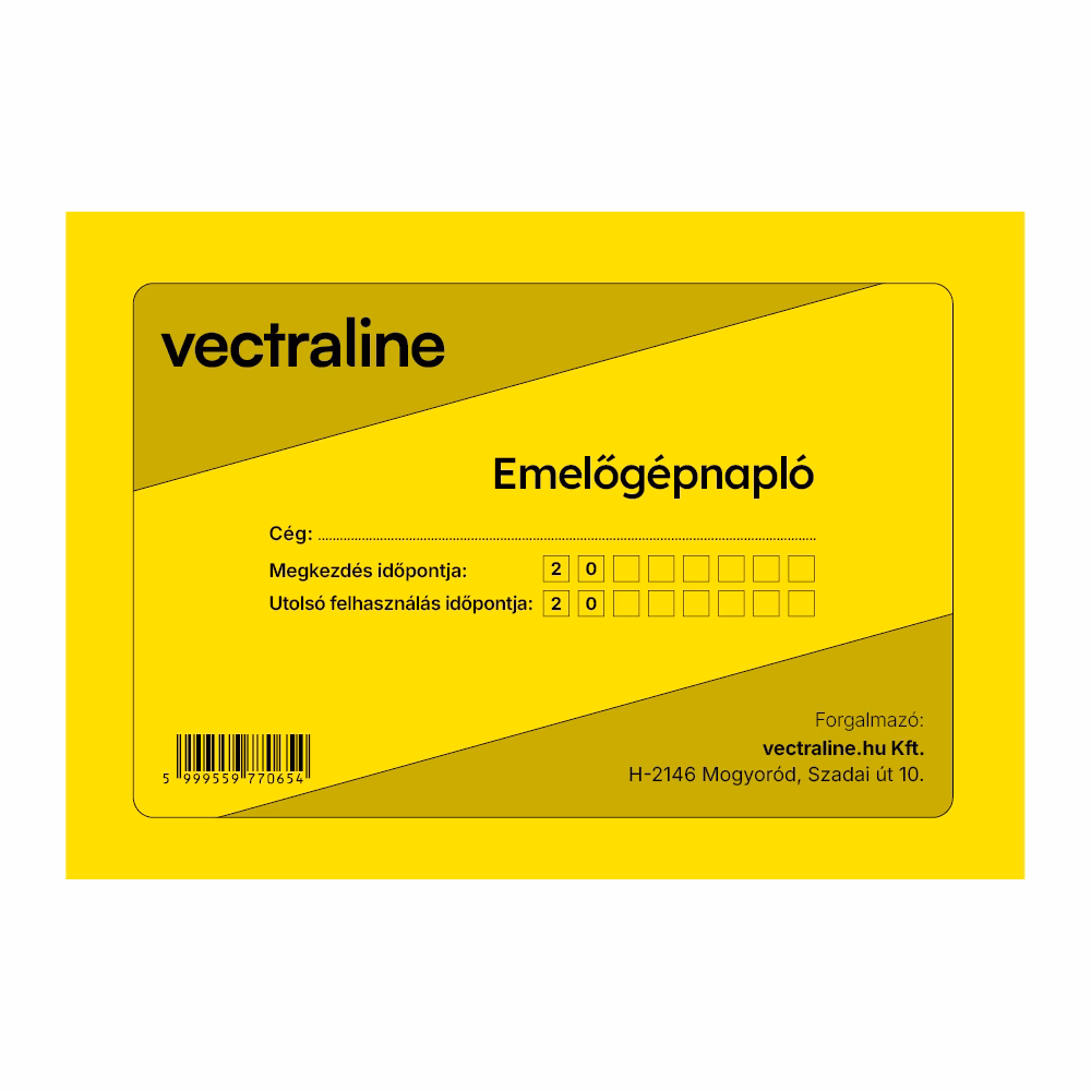 Nyomtatvány emelőgépnapló VECTRALINE A/5 fekvő 32 lapos