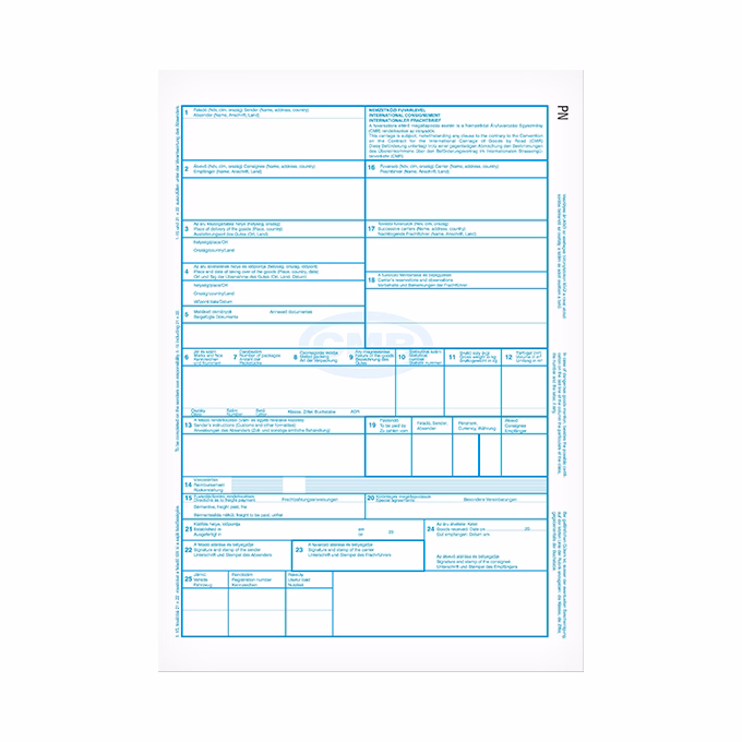 Nyomtatvány fuvarlevél CMR 4 példányos