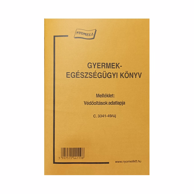 Nyomtatvány gyermekegészségügyi kiskönyv