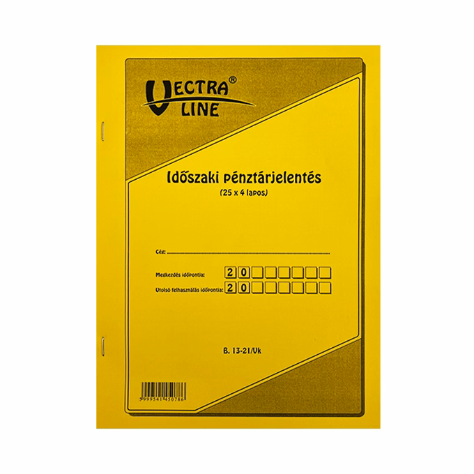 Nyomtatvány időszaki pénztárjelentés VECTRALINE A/4 álló 25x4 lapos