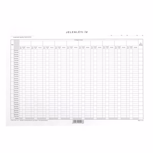 Nyomtatvány jelenléti ív A/3 havi