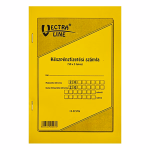 Nyomtatvány készpénzfizetési számla VECTRALINE A/5 álló 50x3 lapos 1 áfás