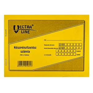 Nyomtatvány készpénzfizetési számla VECTRALINE A/5 fekvő 50x3 lapos 1 áfás