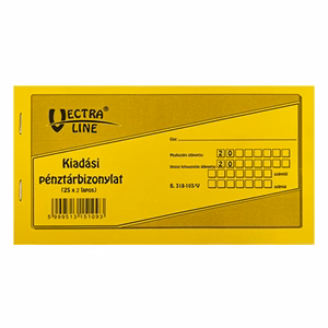 Nyomtatvány kiadási pénztárbizonylat VECTRALINE fekvő 25x2 lapos