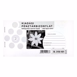 Nyomtatvány kiadási pénztárbizonylat költségvetési szervek részére fekvő 25x2 lapos