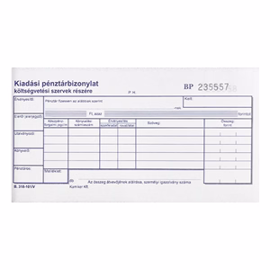 Nyomtatvány kiadási pénztárbizonylat költségvetési szervek részére fekvő 25x2 lapos