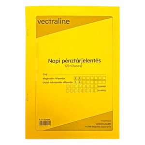 Nyomtatvány napi pénztárjelentés VECTRALINE A/4 álló 25x4 lapos