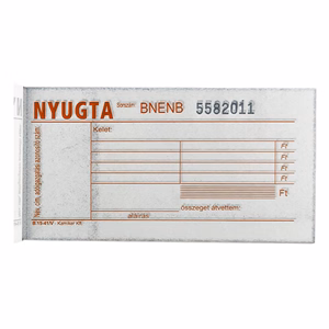 Nyomtatvány nyugta VECTRALINE 50x2 4 soros 20 darabos
