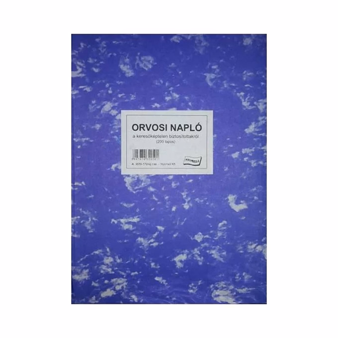 Nyomtatvány orvosi napló keresőképtelen biztosítottak A/4 200lap