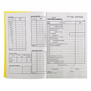 Nyomtatvány pénztárelszámolás VECTRALINE A/5 25x2 lapos