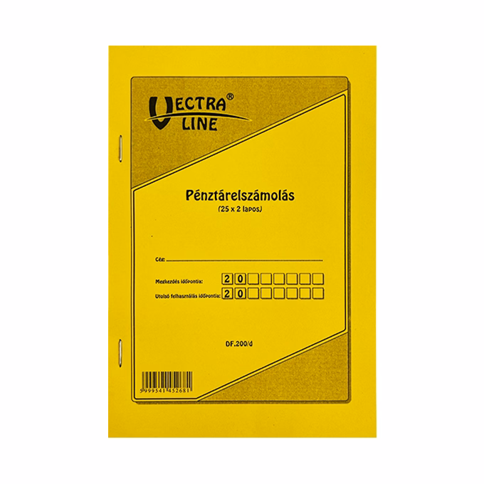 Nyomtatvány pénztárelszámolás VECTRALINE A/5 25x2 lapos