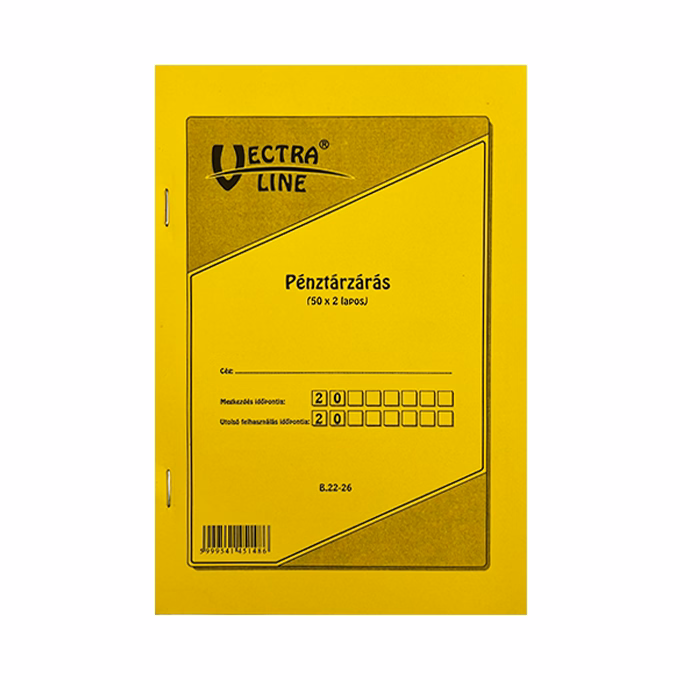 Nyomtatvány pénztárzárás VECTRALINE A/5 50x2 lapos