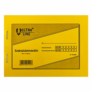 Nyomtatvány szabadságengedély VECTRALINE A/6 fekvő 50x2 lapos Nyomtatvány szabadságengedély VECTRALINE A/6 fekvő 50x2 lapos